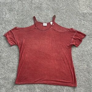 Daytrip Women's Red Maroon Cold Shoulder Top